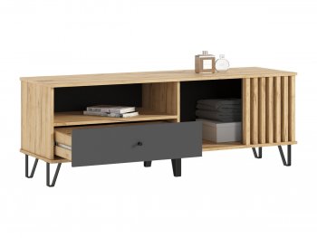 Тумба ТВ (1500) Роджина крафт/графит (Миф) в Полевском - polevskoj.mebel-e96.ru