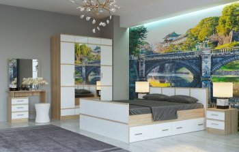 Кровать с ящиками Сакура сонома (БТС) в Полевском - polevskoj.mebel-e96.ru