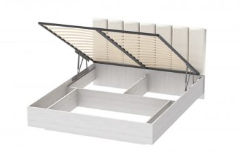 Кровать с подъемным механизмом Шарм (арт.031М1) экокожа Sontex Milk (Диал) в Полевском - polevskoj.mebel-e96.ru | фото