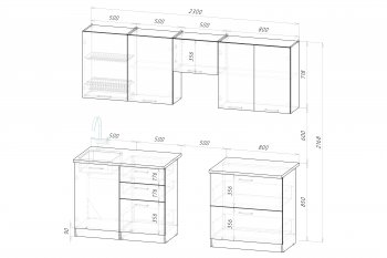 Кухонный гарнитур Шелли макси 2300 мм (Герда) в Полевском - polevskoj.mebel-e96.ru