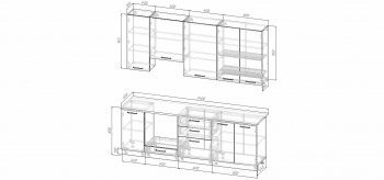 Кухонный гарнитур Элеганция 2400 мм Sanvut в Полевском - polevskoj.mebel-e96.ru