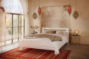Кровать из массива Шейла белый античный (БМ) в Полевском - polevskoj.mebel-e96.ru