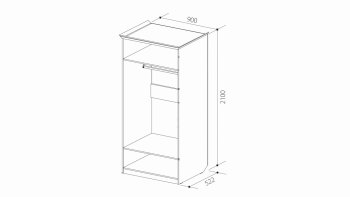 Шкаф 900 мм 2х дверный для платья ШиК-2 (Уголок Школьника 2) в Полевском - polevskoj.mebel-e96.ru