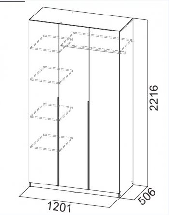 Шкаф 1200 мм ШК-5 графит (СВ) в Полевском - polevskoj.mebel-e96.ru