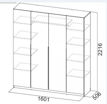 Шкаф 1600 мм ШК-5 белый (СВ) в Полевском - polevskoj.mebel-e96.ru