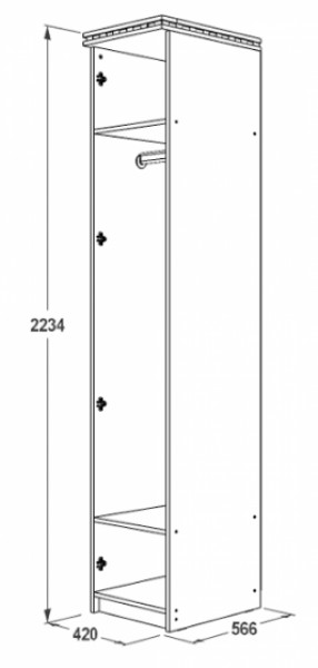 Шкаф 1-но дверный для одежды Ольга-13 в Полевском - polevskoj.mebel-e96.ru