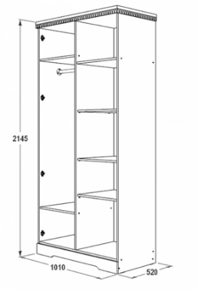 Шкаф 1000 мм для одежды и белья Ольга-12 МДФ в Полевском - polevskoj.mebel-e96.ru