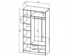 Шкаф 3-х створчатый Коста-Рика 1200 мм (Лин) в Полевском - polevskoj.mebel-e96.ru