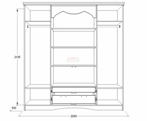 Шкаф 2000 мм для одежды и белья Ольга-10 МДФ в Полевском - polevskoj.mebel-e96.ru