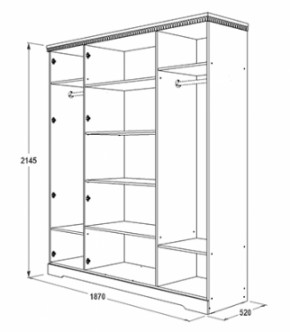 Шкаф 1800 мм для одежды и белья Ольга-12 МДФ в Полевском - polevskoj.mebel-e96.ru