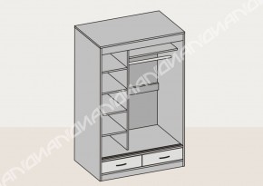 Шкаф-купе 1500 мм (арт. 009) венге/дуб белфорт в Полевском - polevskoj.mebel-e96.ru