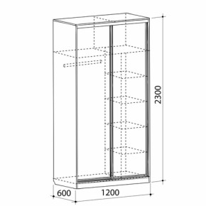 Шкаф-купе Рио 1-600 Бабочки (полки справа) в Полевском - polevskoj.mebel-e96.ru