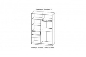 Шкаф-купе ВИКТОРИ-13 Анкор темный в Полевском - polevskoj.mebel-e96.ru