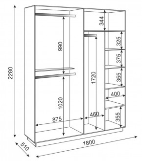 Шкаф 4-х дверный 1800 мм Тиффани М22 (Риннер) в Полевском - polevskoj.mebel-e96.ru