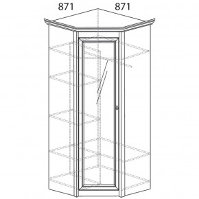 Шкаф угловой с зеркалом Флоренция 641 (Яна) в Полевском - polevskoj.mebel-e96.ru