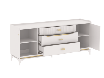 Комод широкий Сиде Белый (СБК) в Полевском - polevskoj.mebel-e96.ru