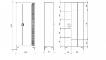 Шкаф 800 мм 2-дверный NEW Сиде Белый (СБК) в Полевском - polevskoj.mebel-e96.ru