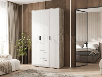 Шкаф 1200 мм Сильвия, дуб юкон/белый (Миф) в Полевском - polevskoj.mebel-e96.ru