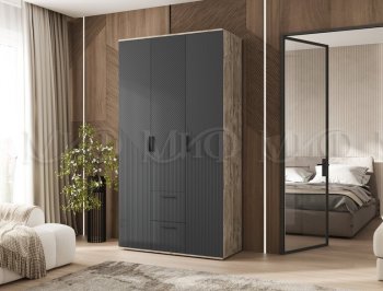 Шкаф 1200 мм Сильвия, дуб юкон/графит (Миф) в Полевском - polevskoj.mebel-e96.ru