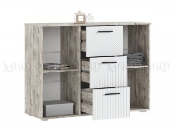 Комод Сильвия, дуб юкон/белый (Миф) в Полевском - polevskoj.mebel-e96.ru