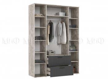 Шкаф 1600 мм Сильвия, дуб юкон/графит (Миф) в Полевском - polevskoj.mebel-e96.ru