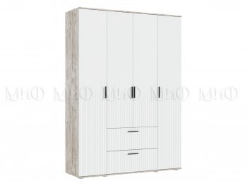Шкаф 1600 мм Сильвия, дуб юкон/белый (Миф) в Полевском - polevskoj.mebel-e96.ru