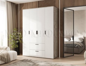 Шкаф 1600 мм Сильвия, дуб юкон/белый (Миф) в Полевском - polevskoj.mebel-e96.ru