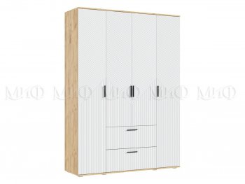 Шкаф 1600 мм Сильвия, крафт/белый (Миф) в Полевском - polevskoj.mebel-e96.ru