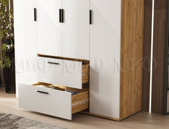 Шкаф 1600 мм Сильвия, крафт/белый (Миф) в Полевском - polevskoj.mebel-e96.ru