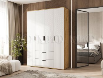 Шкаф 1600 мм Сильвия, крафт/белый (Миф) в Полевском - polevskoj.mebel-e96.ru