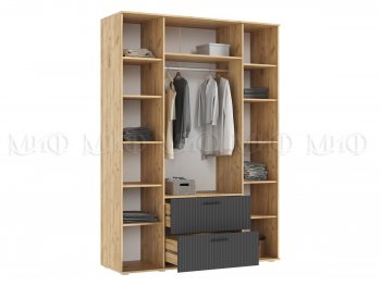 Шкаф 1600 мм Сильвия, крафт/графит (Миф) в Полевском - polevskoj.mebel-e96.ru