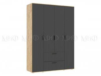 Шкаф 1600 мм Сильвия, крафт/графит (Миф) в Полевском - polevskoj.mebel-e96.ru