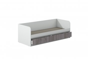 Кровать Соната 900 белый/крафт серый (Зарон) в Полевском - polevskoj.mebel-e96.ru