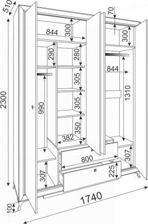 Спальный гарнитур Саванна модульный (Риннер) в Полевском - polevskoj.mebel-e96.ru