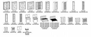 Спальный гарнитур ЛУНА (модульный)  Бодега белая в Полевском - polevskoj.mebel-e96.ru