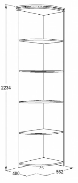 Стеллаж угловой Ольга-13 (400*562) в Полевском - polevskoj.mebel-e96.ru