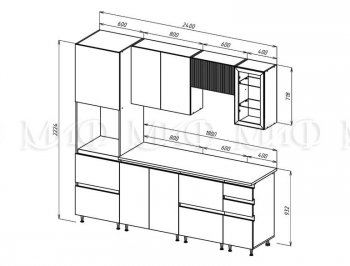 Кухонный гарнитур Техно-6 2400 мм (Миф) в Полевском - polevskoj.mebel-e96.ru