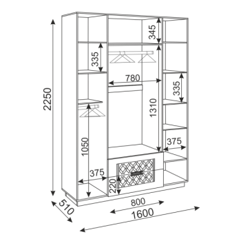 Шкаф распашной Тиффани М28 1600 мм (Риннер) в Полевском - polevskoj.mebel-e96.ru