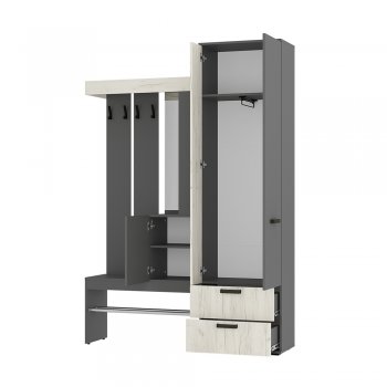 Прихожая Трамп графит/крафт белый (БТС) в Полевском - polevskoj.mebel-e96.ru