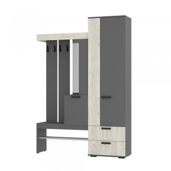 Прихожая Трамп графит/крафт белый (БТС) в Полевском - polevskoj.mebel-e96.ru