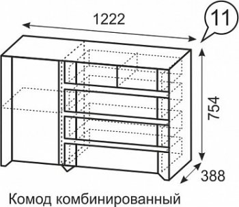 Комод комбинированный №11 Твист (ИжМ) в Полевском - polevskoj.mebel-e96.ru