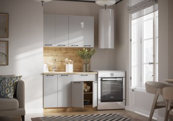 КУхонный гарнитур Валерия 1200 мм вотан/серый (Сурская) в Полевском - polevskoj.mebel-e96.ru