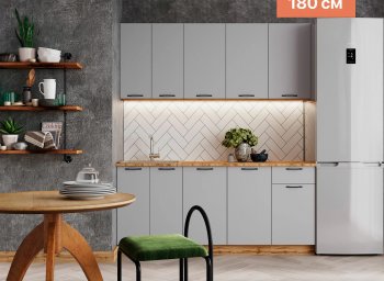 КУхонный гарнитур Валерия 1800 мм вотан/серый (Сурская) в Полевском - polevskoj.mebel-e96.ru