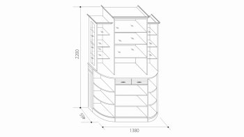 Шкаф универсальный с зеркалами Венеция В-1 (Мар) в Полевском - polevskoj.mebel-e96.ru