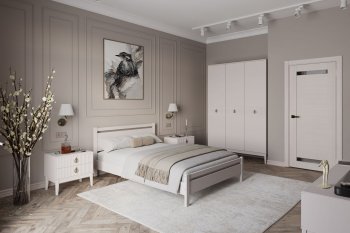 Кровать из массива Вероника-1 Льняной (БМ) в Полевском - polevskoj.mebel-e96.ru