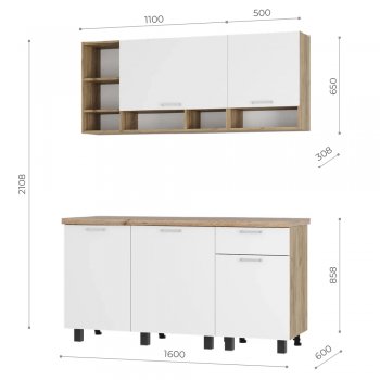 Кухонный гарнитур 1600 мм Вика (БТС) в Полевском - polevskoj.mebel-e96.ru