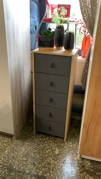 Комод (5 ящиков) Байкал Графит/Дуб золотой (СВ) в Полевском - polevskoj.mebel-e96.ru