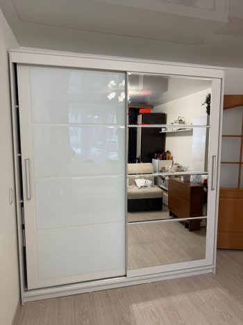 Шкаф-купе Крафт-6 белый ясень 2000 мм (БТС) в Полевском - polevskoj.mebel-e96.ru