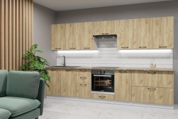Кухонный гарнитур Янтарь 3000 мм (Герда) в Полевском - polevskoj.mebel-e96.ru