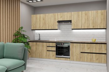 Кухонный гарнитур Янтарь экстра 3000 мм (Герда) в Полевском - polevskoj.mebel-e96.ru